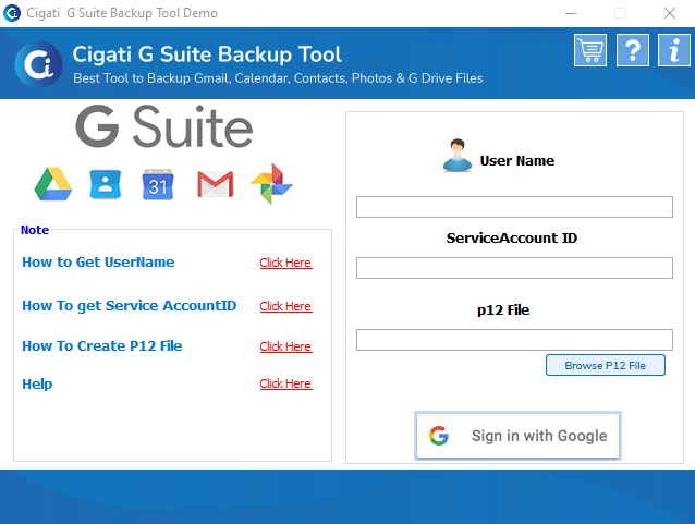 Cigati G Suite Backup Tool