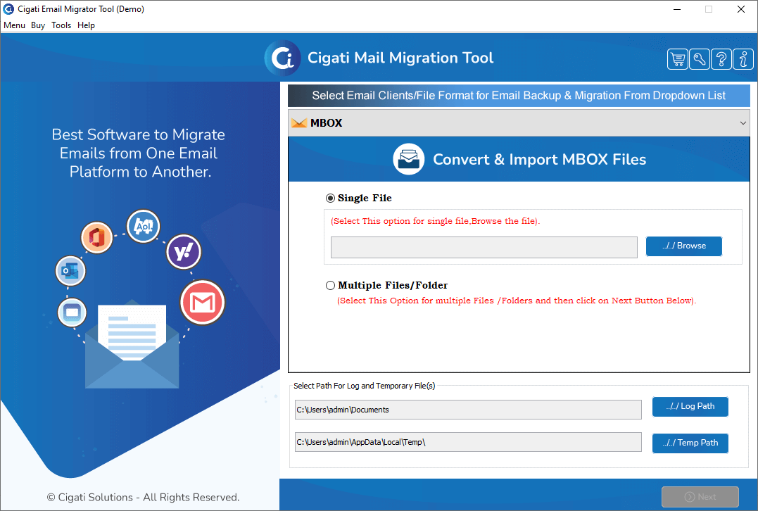 Cigati Mail Migration Tool software
