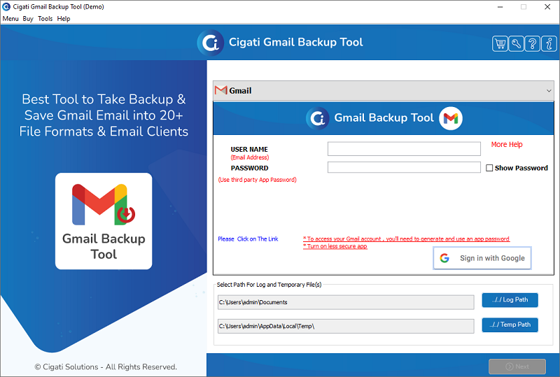 Cigati Gmail to Office 365 Migration Tool