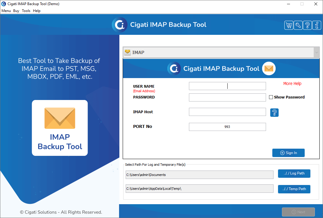 Cigati IMAP Backup Tool