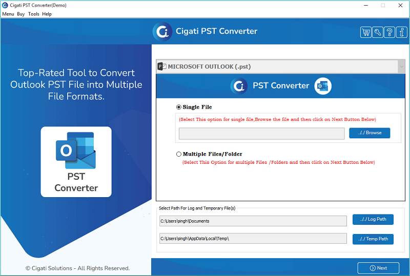 Cigati PST Converter Tool