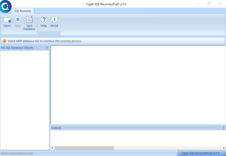 Click to view Cigati SQL Recovery Tool 22.0 screenshot
