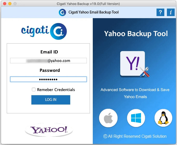 Cigati Mac Yahoo Mail Converter