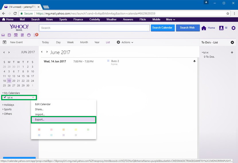 Transfer yahoo calendar to outlook