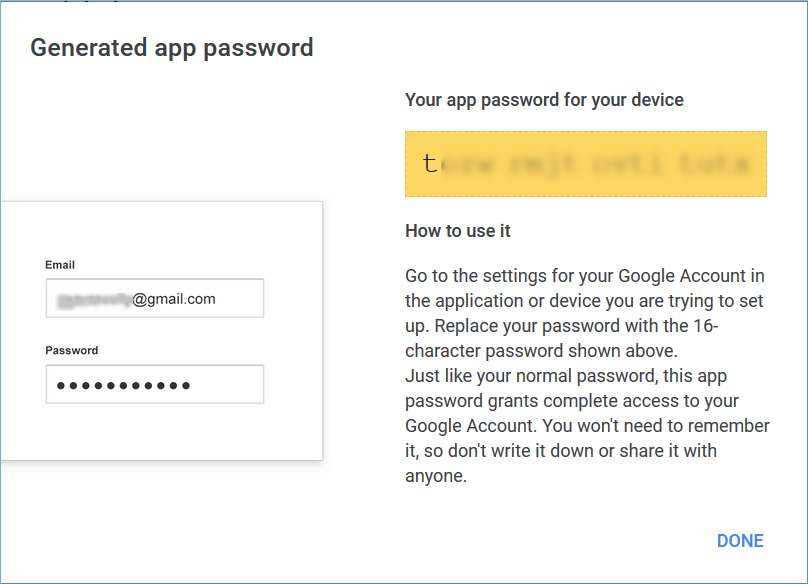 Generate app password