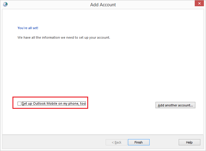 Add Gmail Account to Outlook