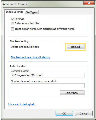 Outlook Search Not Working