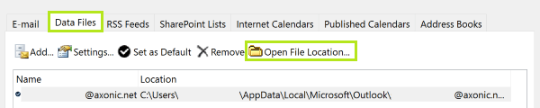 Outlook file can be indexed