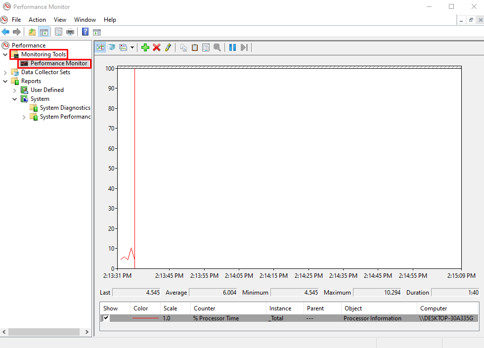 Windows diagnostics