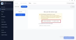 Enter the login credentials via Modern Auth or Client ID/Secret ID.