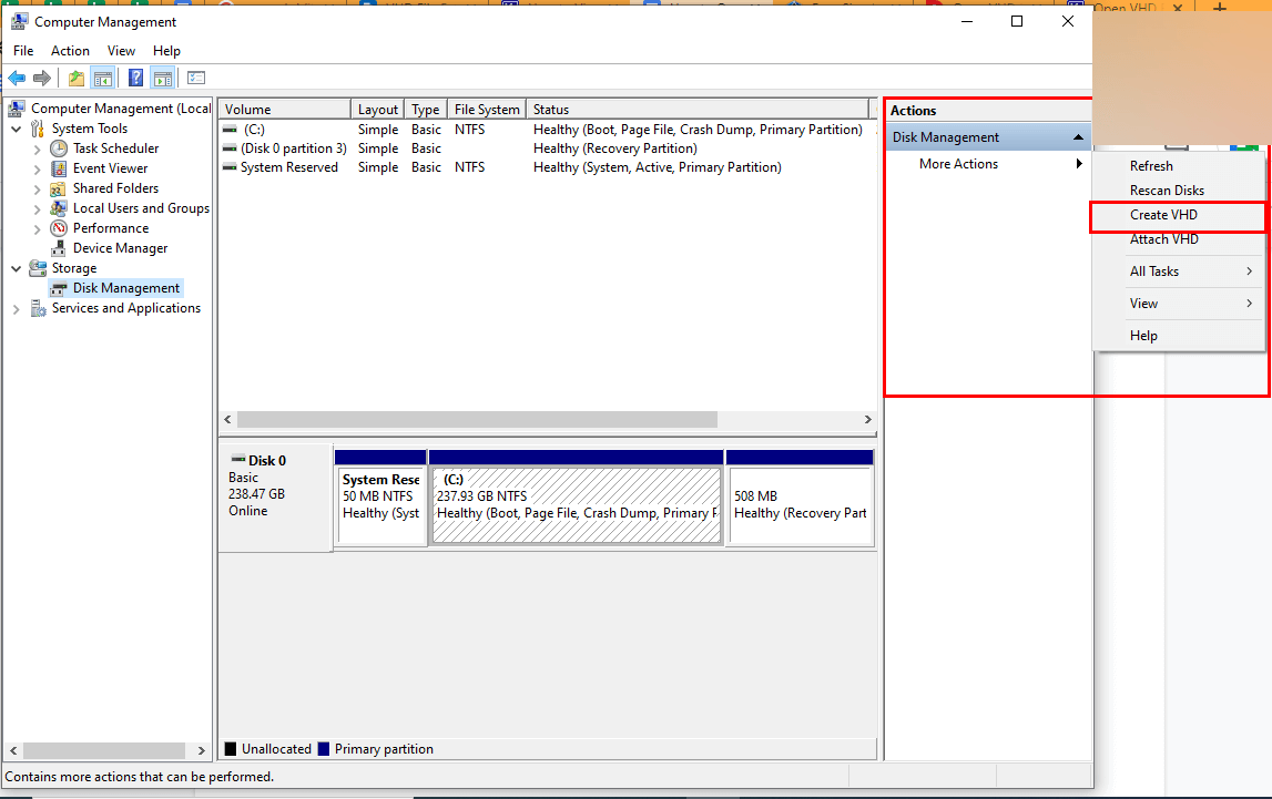 Open VHD File