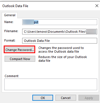 Remove Password from PST File