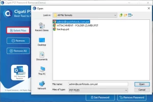 Add encrypted Outlook PST file.
