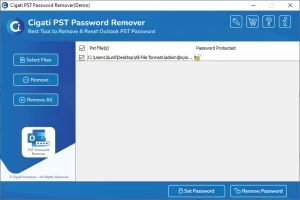 Choose the PST file whose password you wish to decrypt.