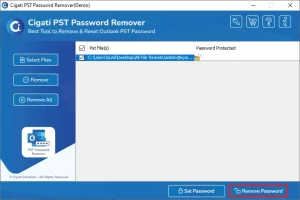Click on the Remove Password button.