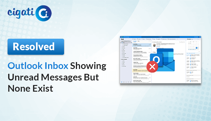 Outlook Inbox Showing Unread Messages