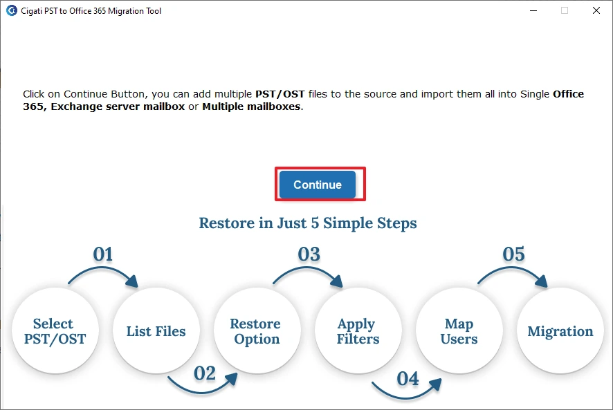 Click on Continue button to proceed