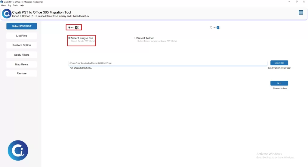Select PST from Source