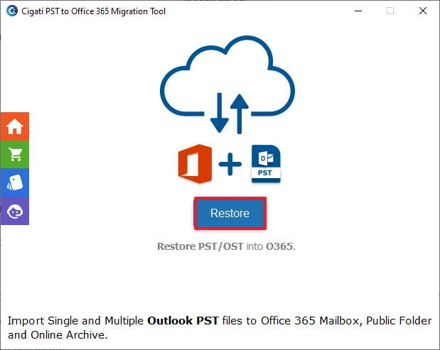 Open and Click on Restore button