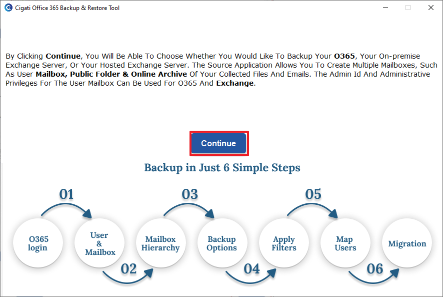 Click on Continue to proceed