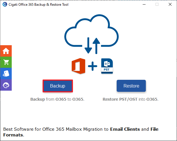 Select Backup from the Panel