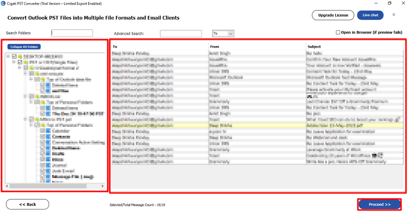 Preview and Select Emails 