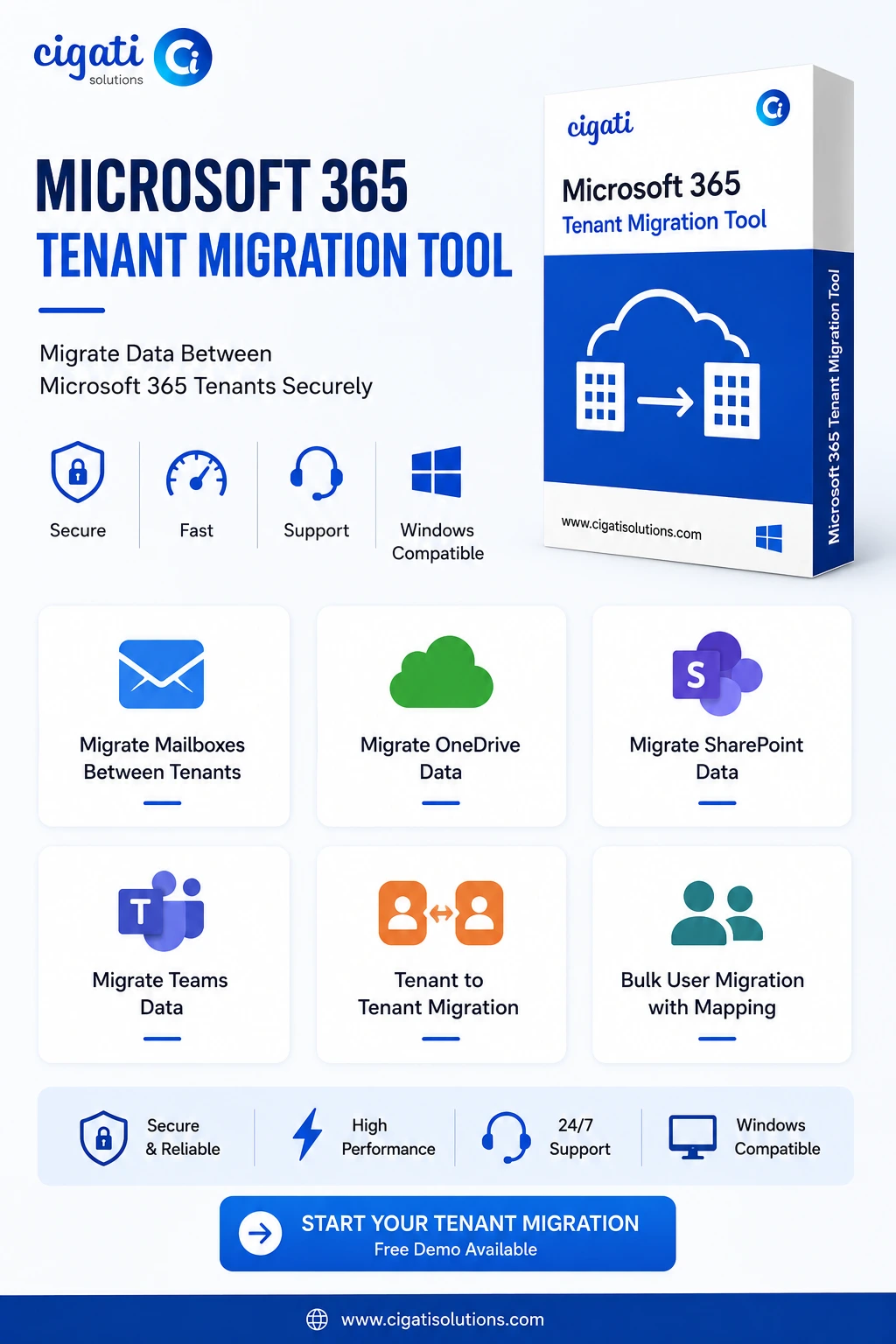 Cigati Microsoft 365 Tenant Migration Tool