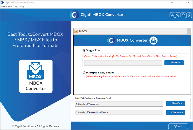 Cigati MBOX Converter Tool