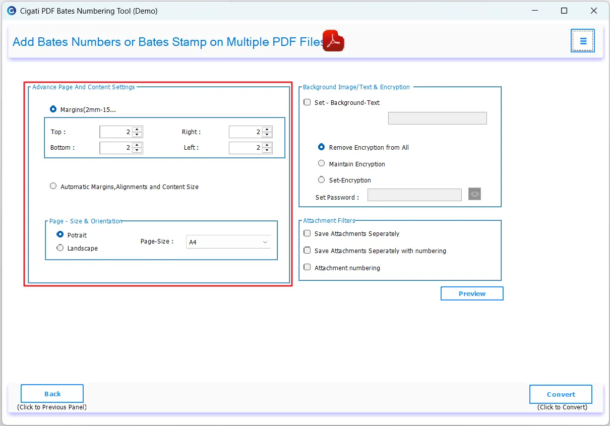 Configure the Page Margin, Size, and Orientation